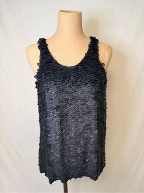 3.1 Phillip Lim Black Sequin Scoop Tank